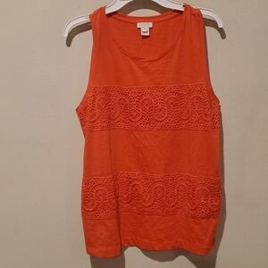 ❤ J CREW EMBROIDERED TANK TOP, 100% COTTON, XXS